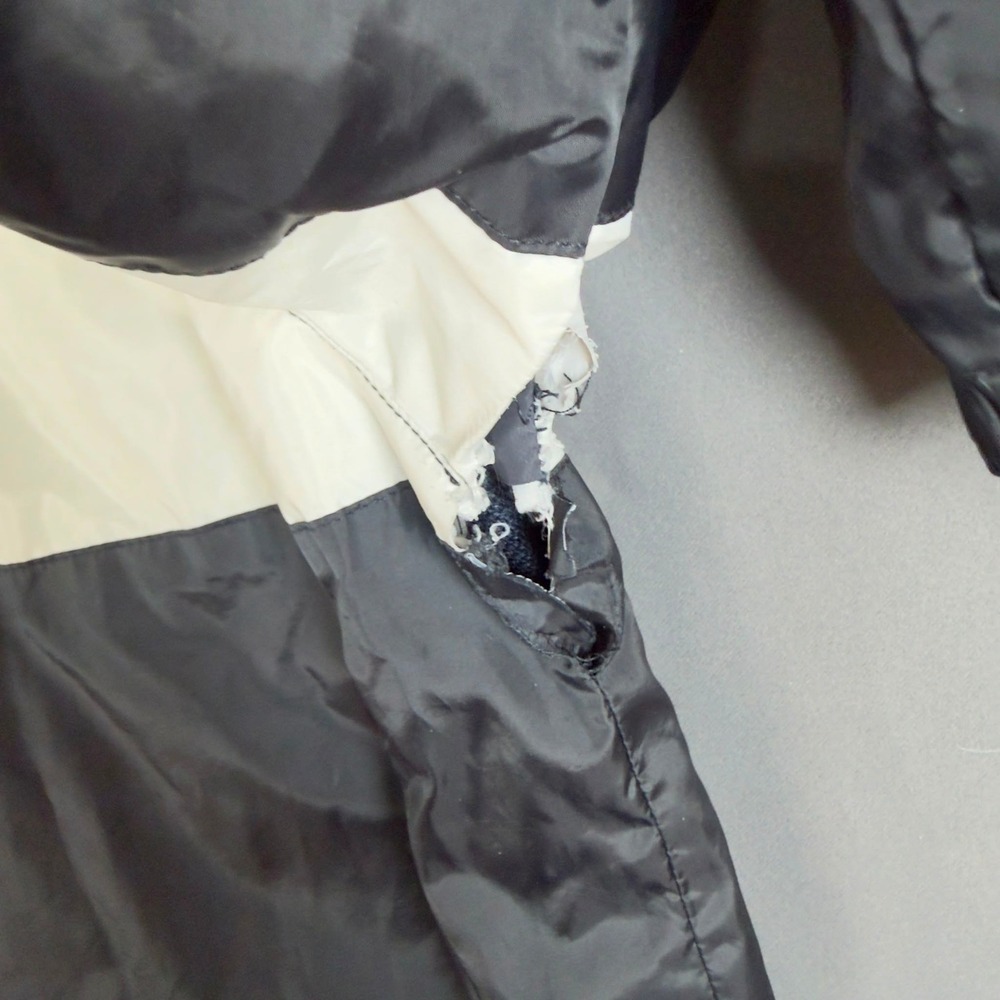 Soul Star Brockman Windbreaker Jacket Hooded Pullover Half Zip Black White L - Picture 4 of 7